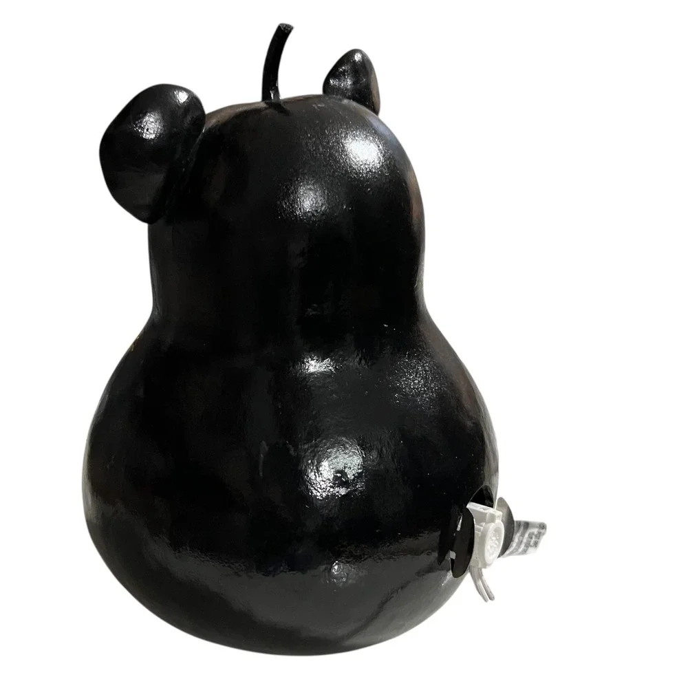 Hand Carved Bear Gourd Lantern Folk Art Night Light‎ Cabin Decor